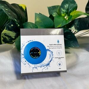Blue Waterproof Speaker with Built-in Microphone
